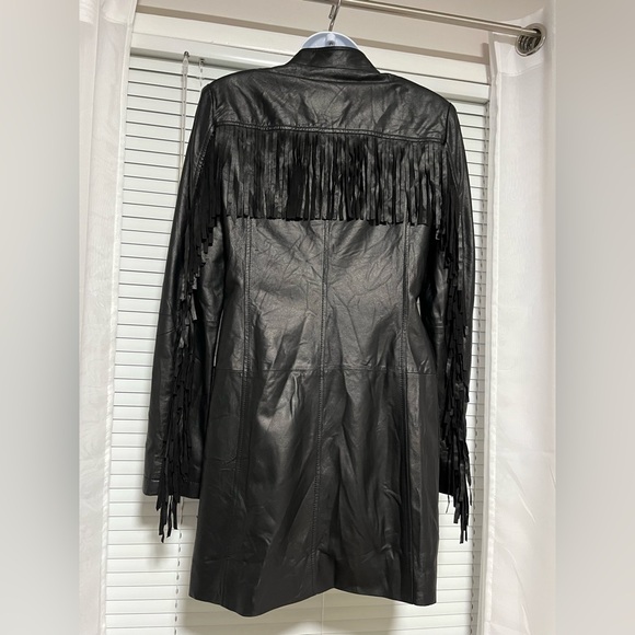 Genuine Leather Fringe Biker Jacket. - Picture 2 of 5